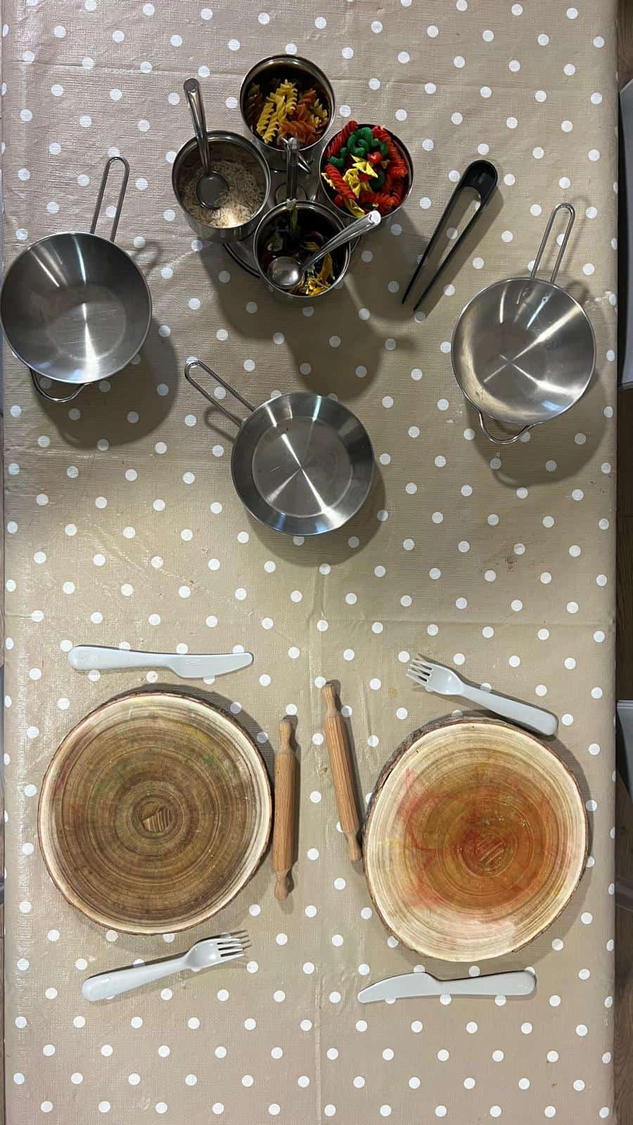 Role play cooking activity in an early years nursery and preschool setting