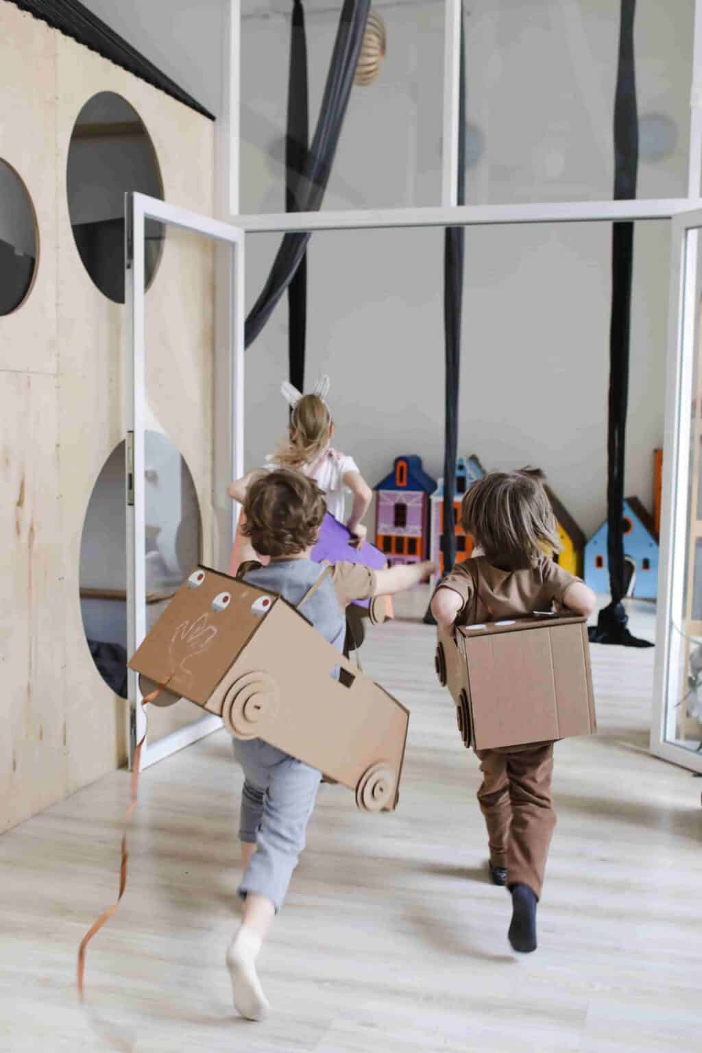 Children using imaginative play to develop creativity and problem-solving skills